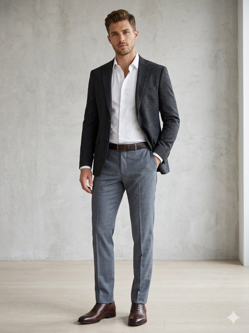 The Kooples blue trend trousers wool pants slacks sz 46 EU